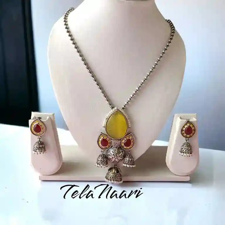 SILVER REPLICA NECKLACE SET HASLEY YELLOW