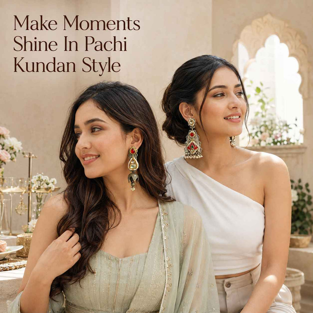 Pachi Kundan Fusion Jewellery Collection by TelaNaari – Traditional Kundan Earrings and Sets for Women