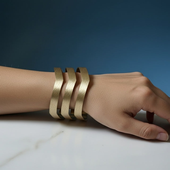 Anti Tarnish Chevron Cutout Brass Cuff Bracelet