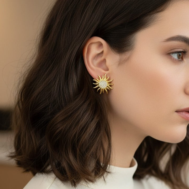 Tarnish-Free Radiant Sunburst Earrings