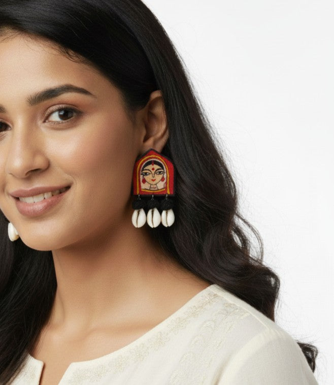 Tela Naari Bengali Woman Cowrie Earrings