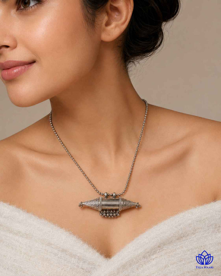 Gauri Silver Plated Necklace