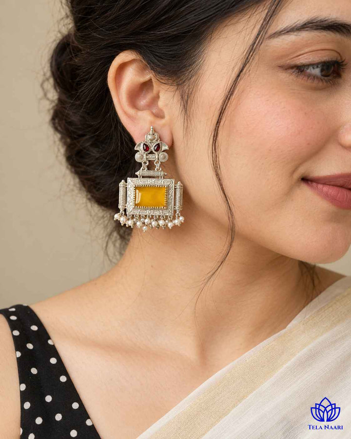 Classic Timeless Bharati Silver Pearl Oxidised Earrings