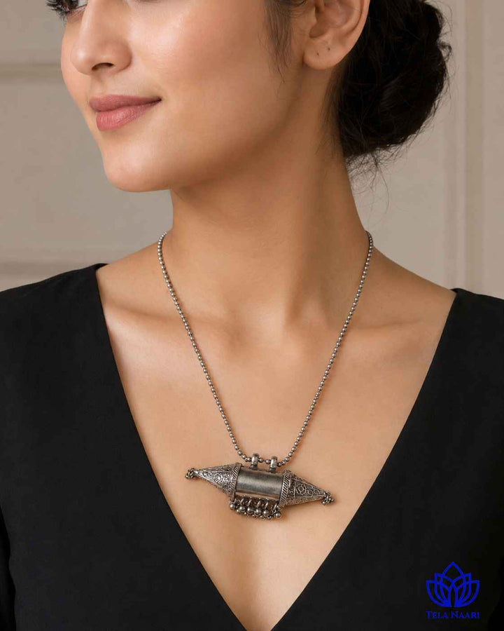 Gauri Silver Plated Necklace