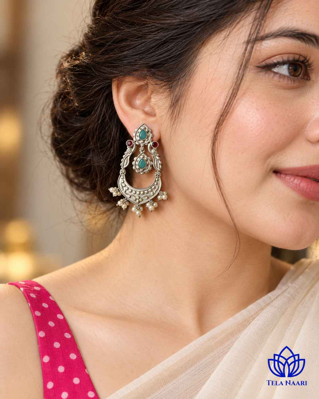 Silver Oxidised Earrings Jannat