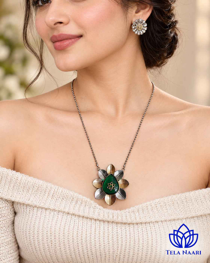Teena Dual Tone Necklace Set