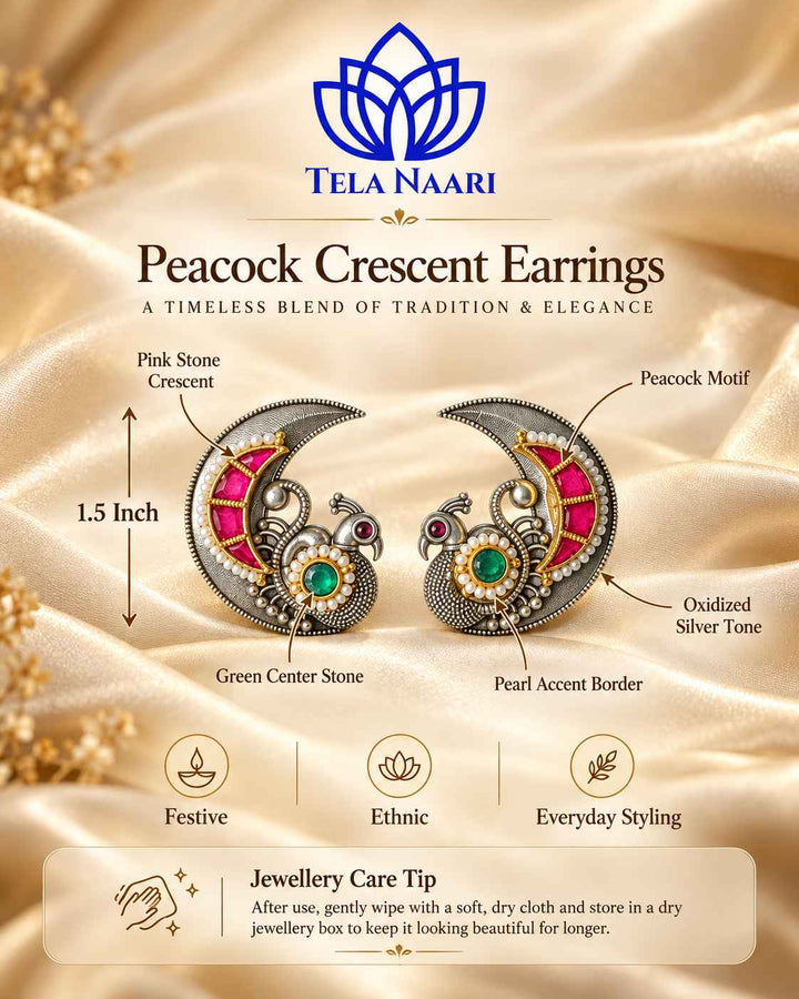 Nayana Dual Tone Fushion Pachi Kundan Stud Earrings