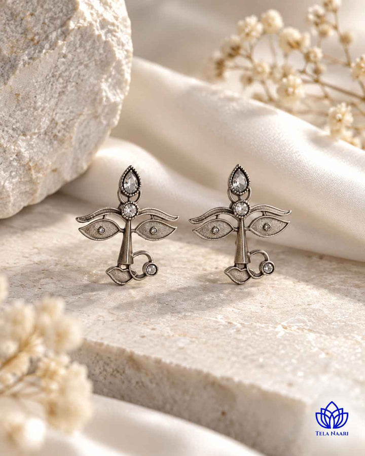 Maa Durga Silver Plated Necklace Set