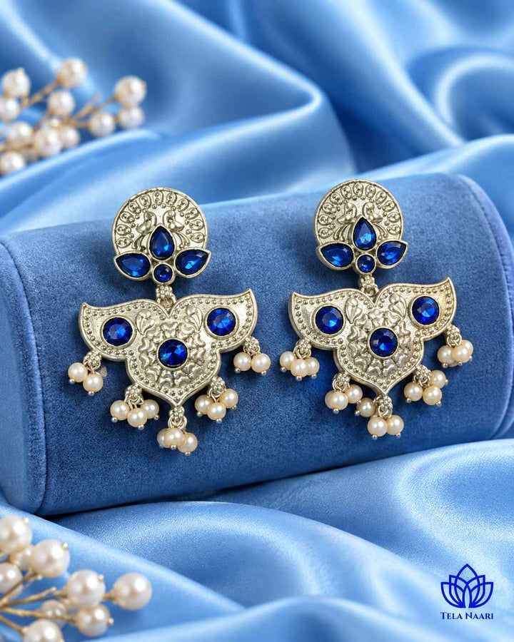 Silver Oxidised Earrings Bashobi