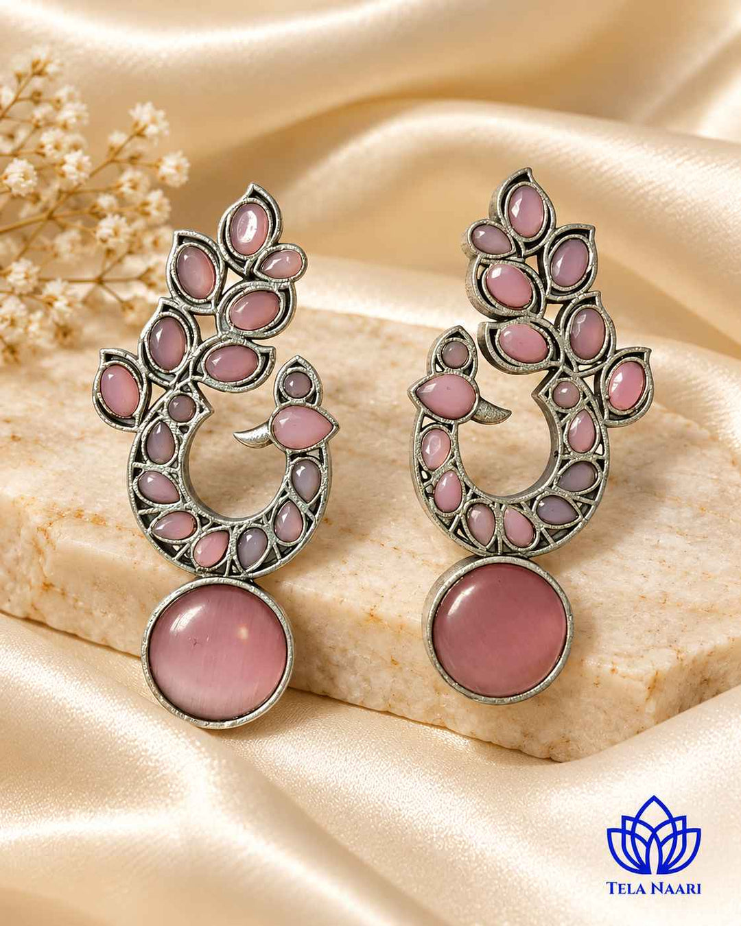 Silver Oxidised Earrings Nalini