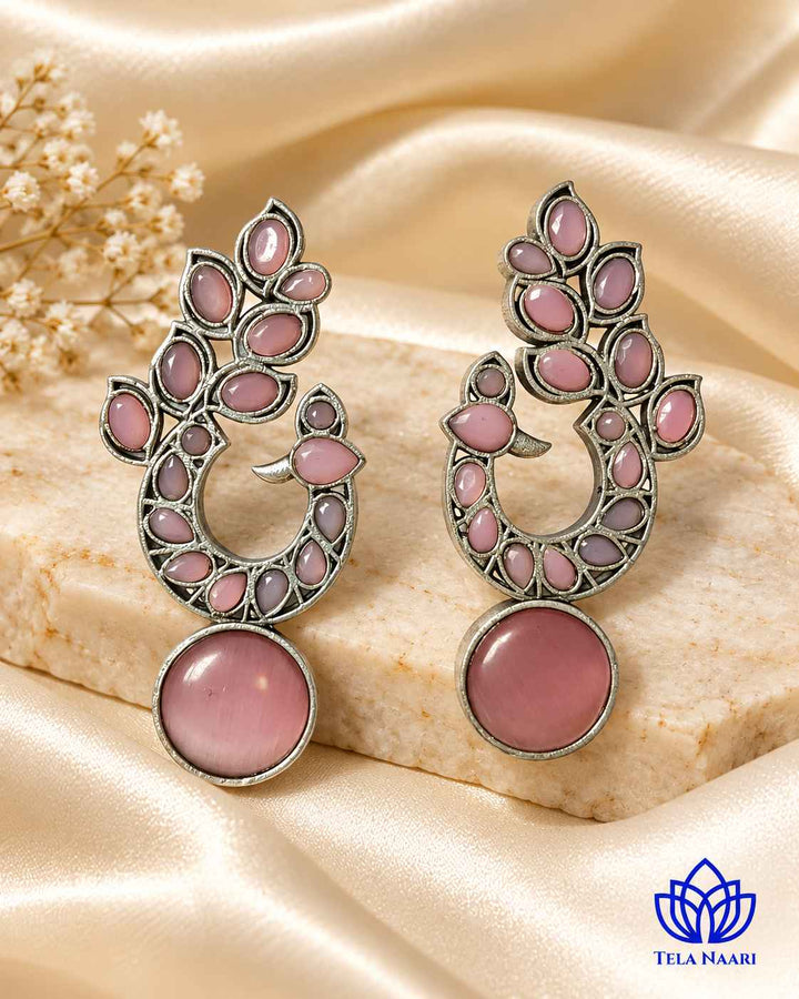 Silver Oxidised Earrings Nalini