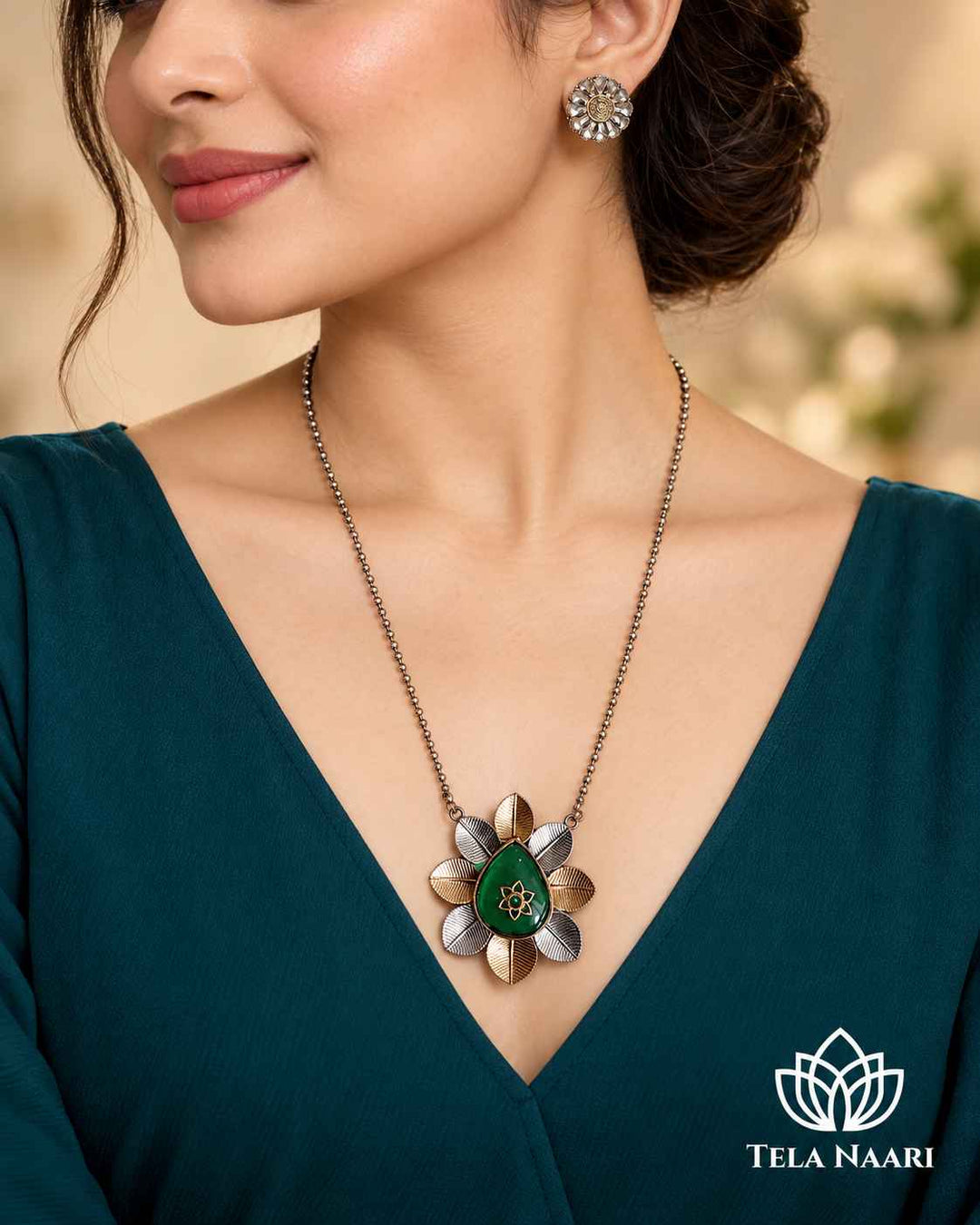 Teena Dual Tone Necklace Set