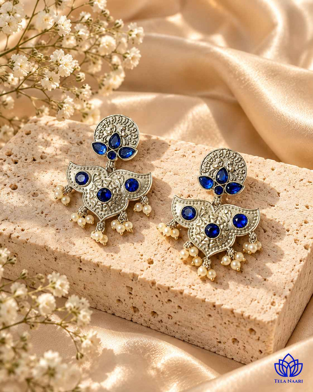 Silver Oxidised Earrings Bashobi
