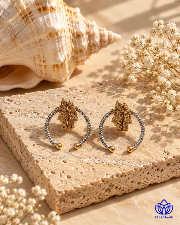 Radhe Krishna Dual Tone Stud Earrings