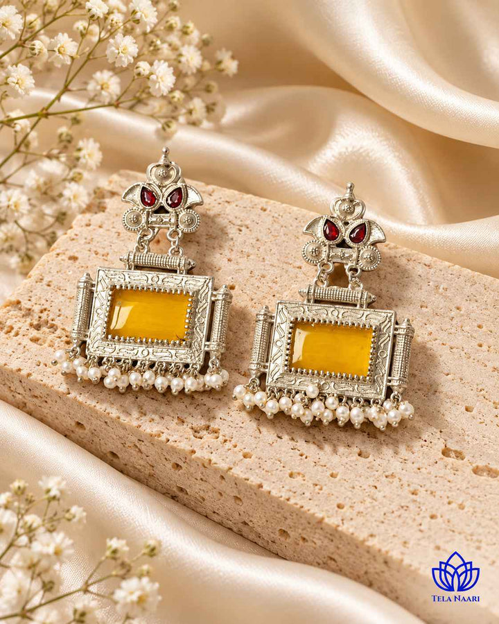 Classic Timeless Bharati Silver Pearl Oxidised Earrings