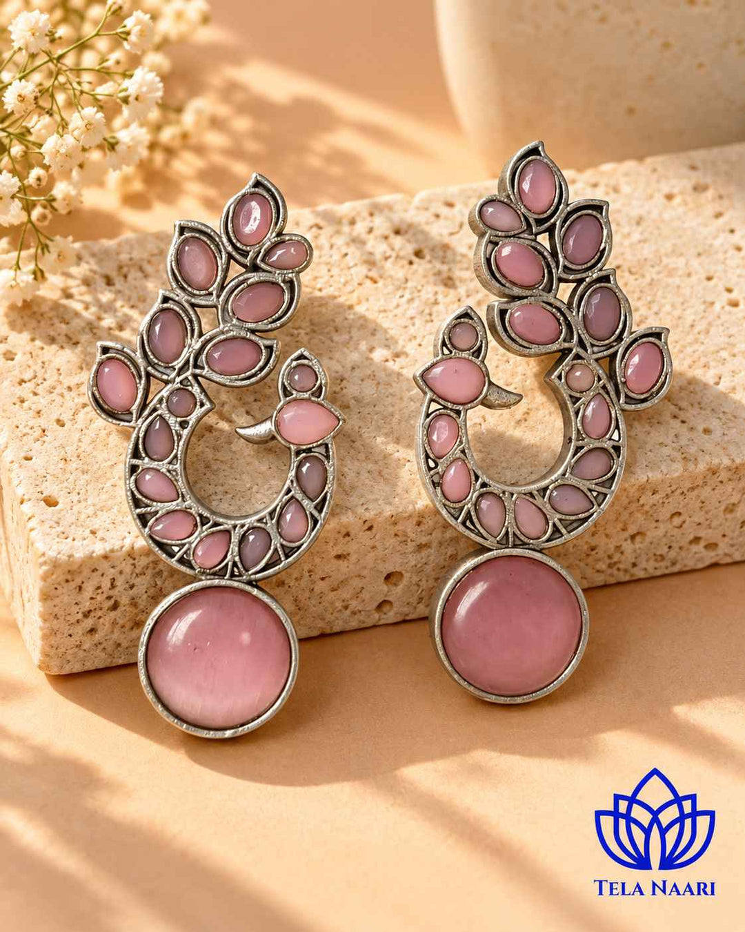 Silver Oxidised Earrings Nalini