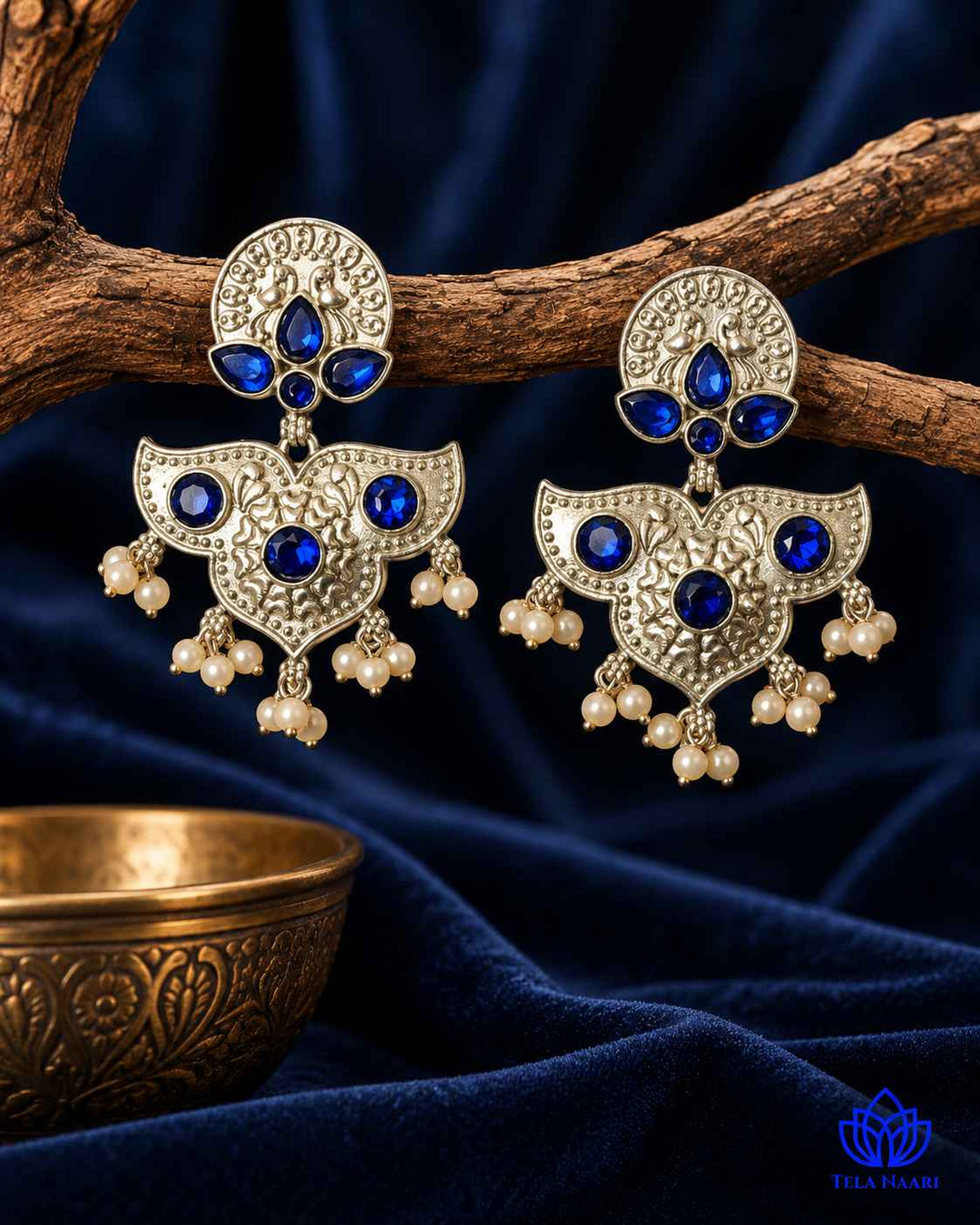 Silver Oxidised Earrings Bashobi