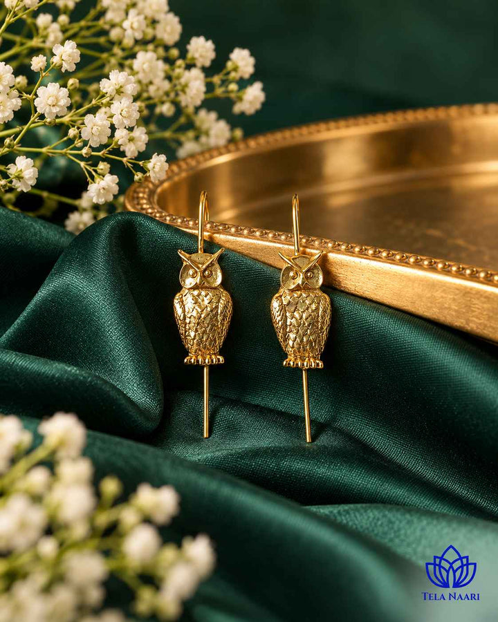 Gold Plated Owl Earcuff