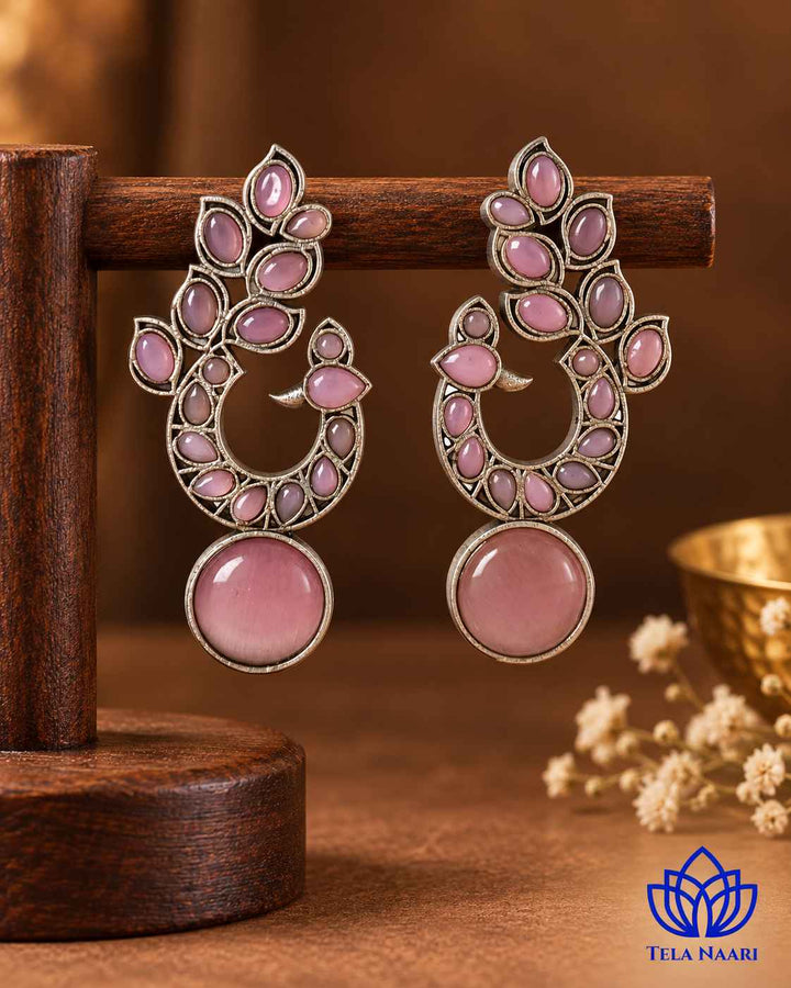 Silver Oxidised Earrings Nalini