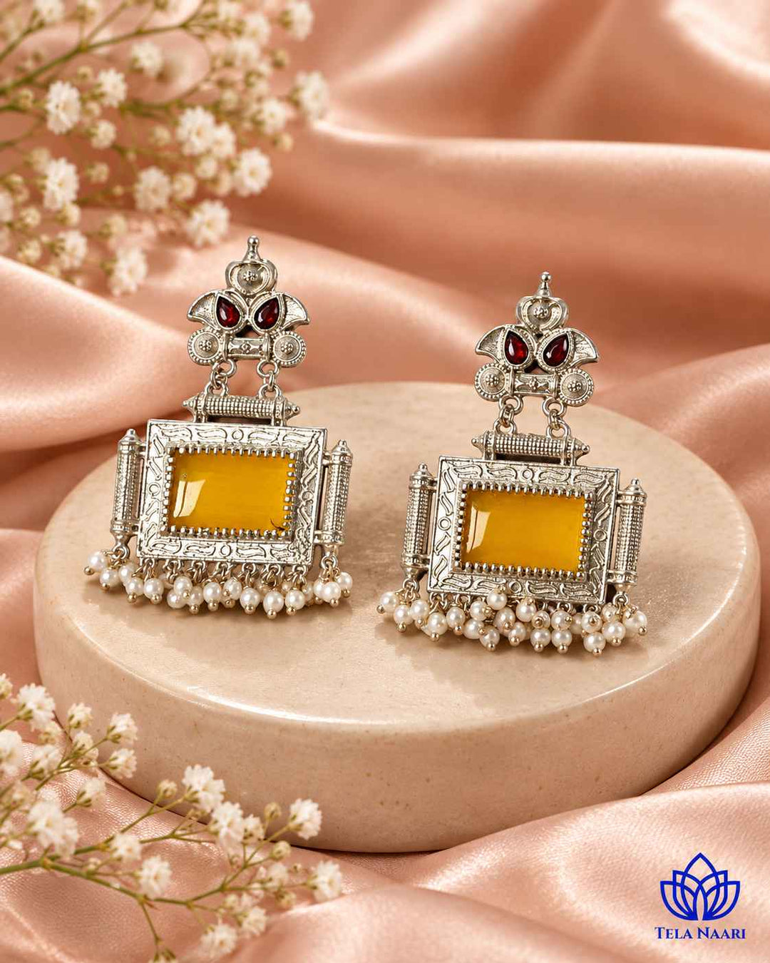 Classic Timeless Bharati Silver Pearl Oxidised Earrings