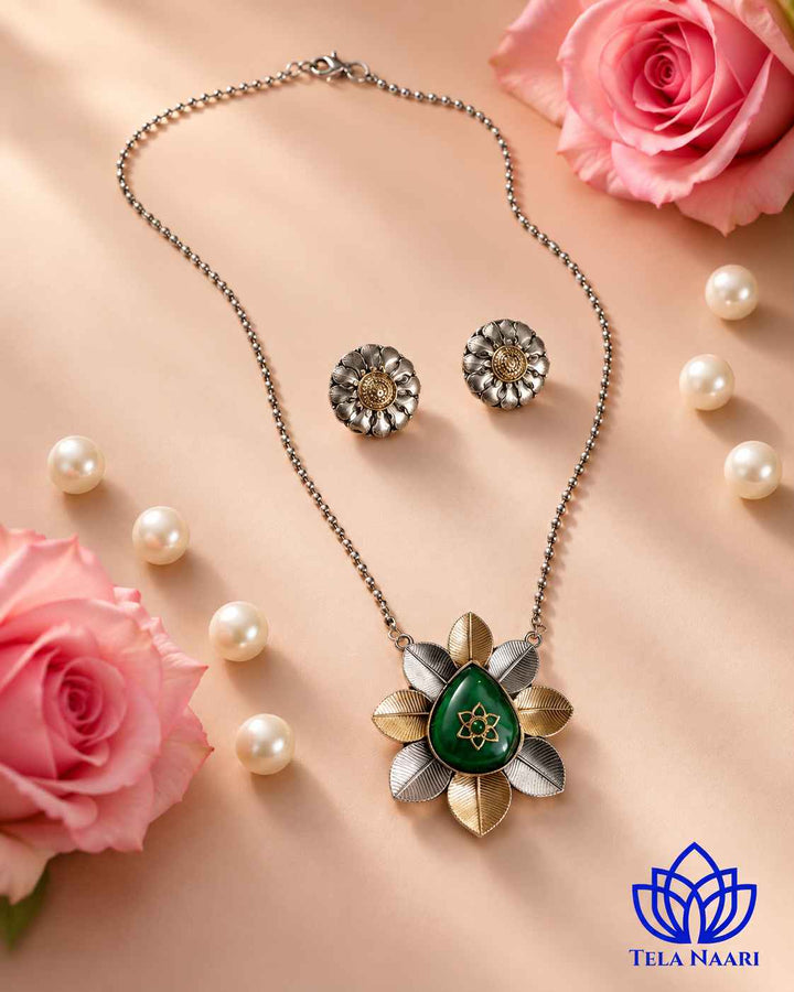 Teena Dual Tone Necklace Set