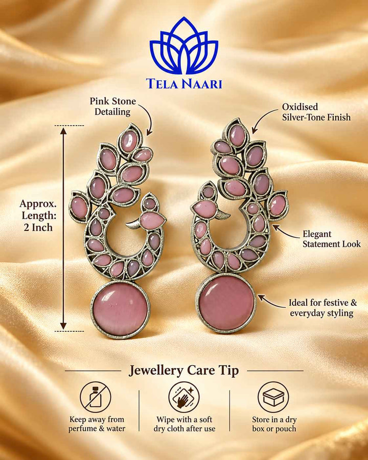 Silver Oxidised Earrings Nalini