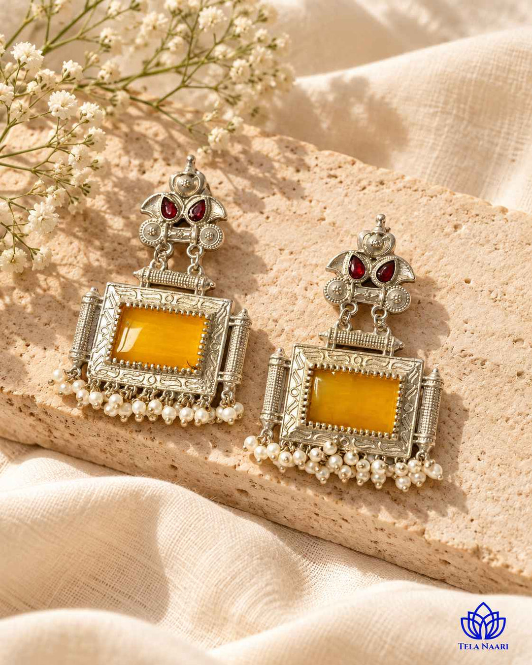 Classic Timeless Bharati Silver Pearl Oxidised Earrings