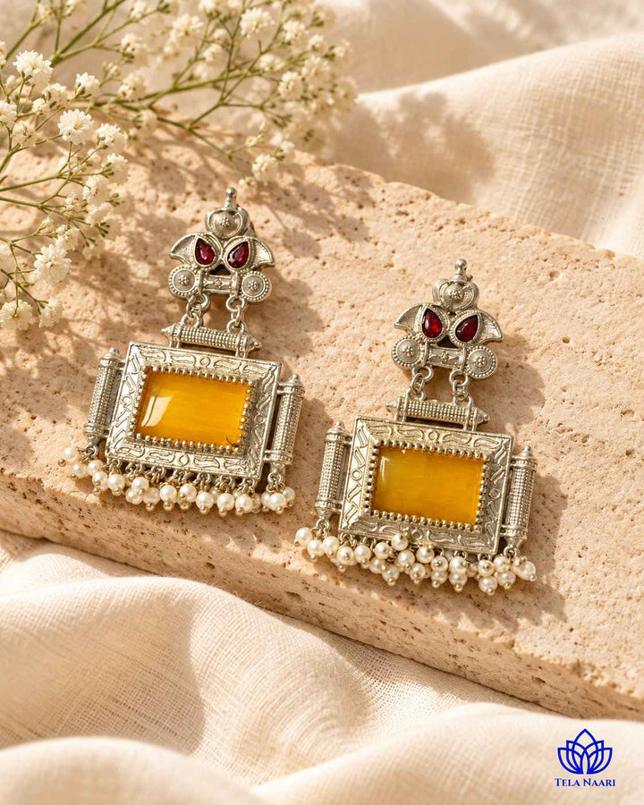 Classic Timeless Bharati Silver Pearl Oxidised Earrings