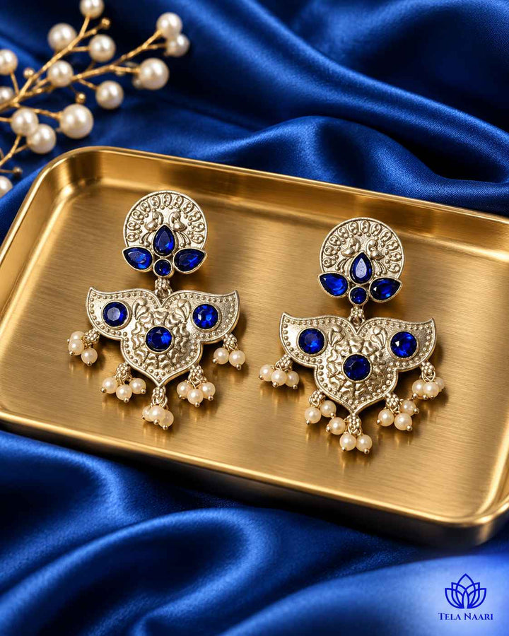 Silver Oxidised Earrings Bashobi
