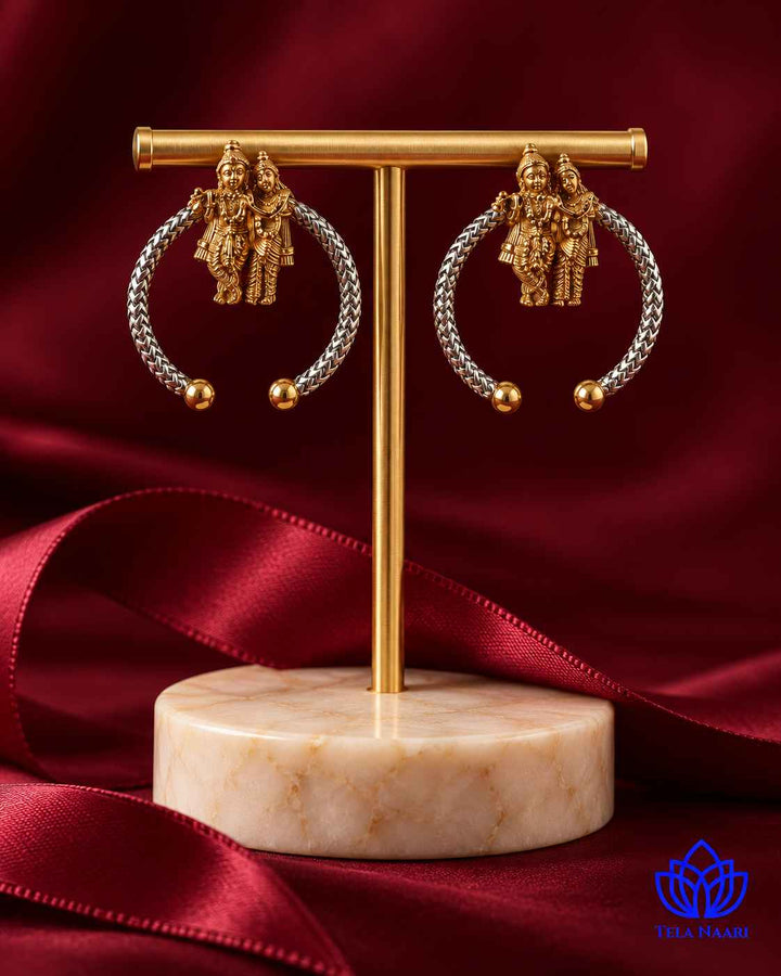 Radhe Krishna Dual Tone Stud Earrings