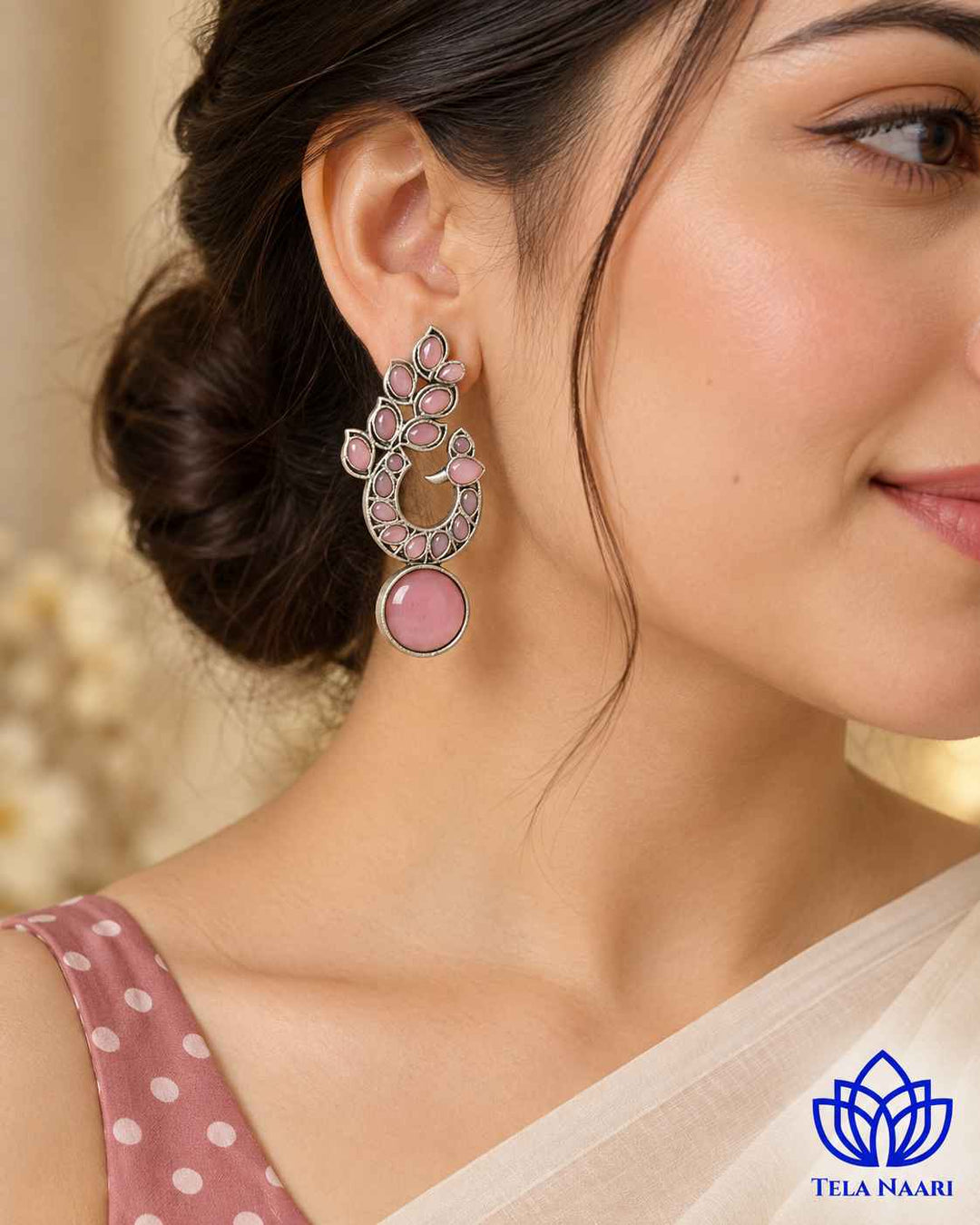 Silver Oxidised Earrings Nalini
