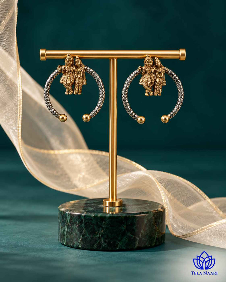 Radhe Krishna Dual Tone Stud Earrings