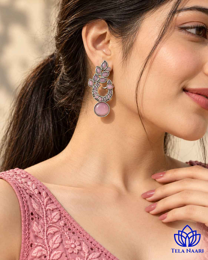 Silver Oxidised Earrings Nalini