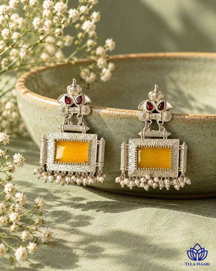 Classic Timeless Bharati Silver Pearl Oxidised Earrings