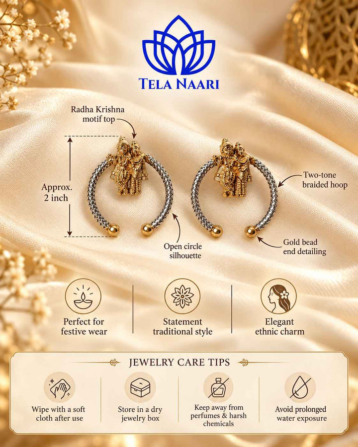 Radhe Krishna Dual Tone Stud Earrings