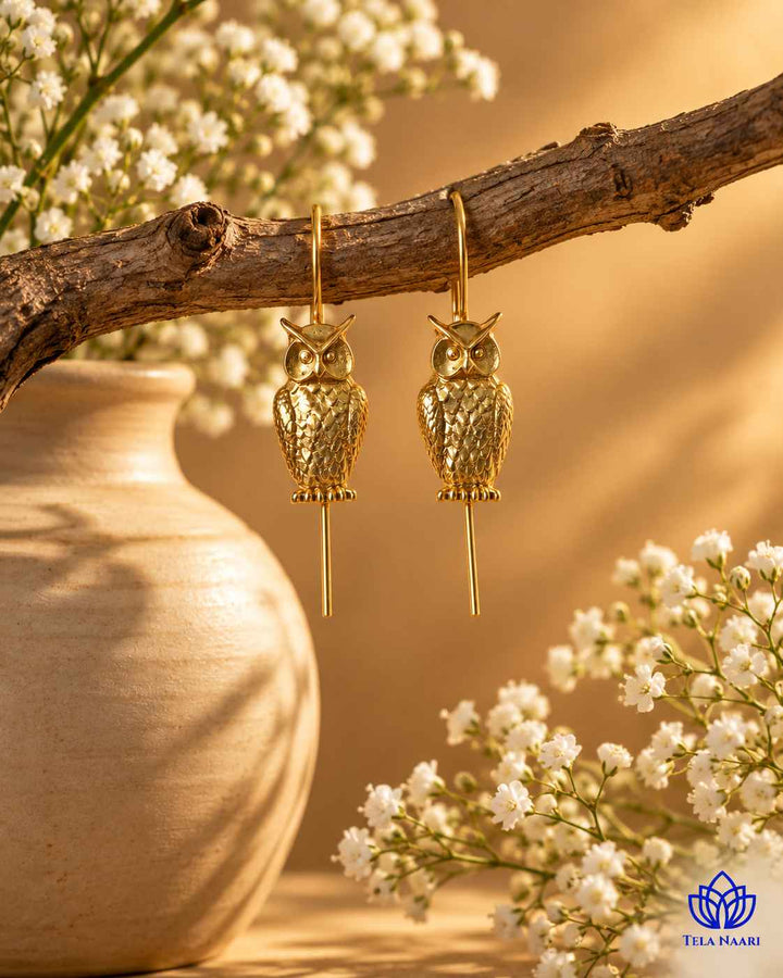 Gold Plated Owl Earcuff