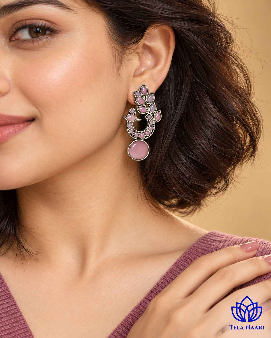 Silver Oxidised Earrings Nalini