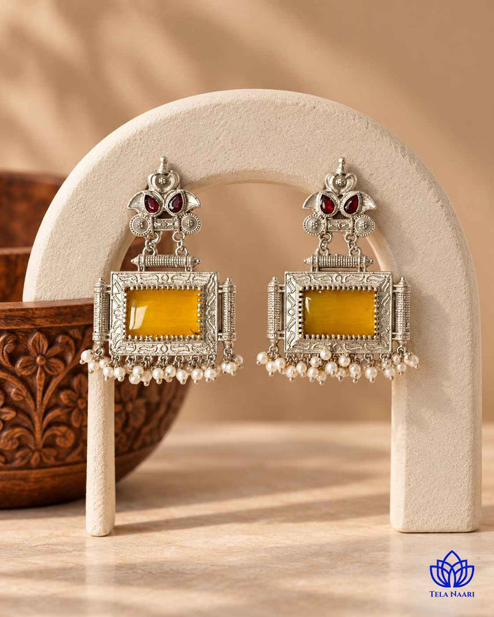 Classic Timeless Bharati Silver Pearl Oxidised Earrings