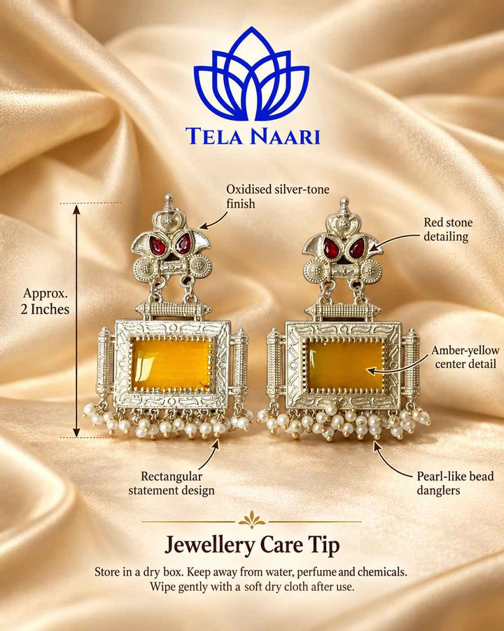Classic Timeless Bharati Silver Pearl Oxidised Earrings