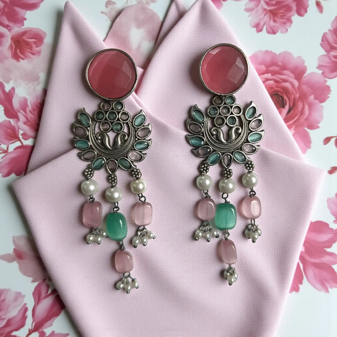 Elegant Ezrine Silver-Plated Dangler Earrings