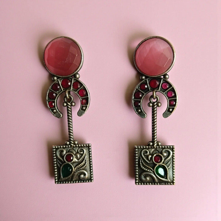 Elegant Deepa Silver Oxidised Dangler Earrings