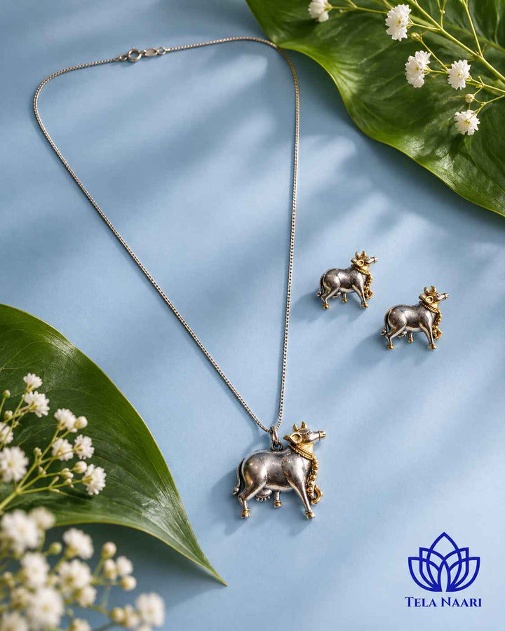 Nandi Dual Tone Necklace Set