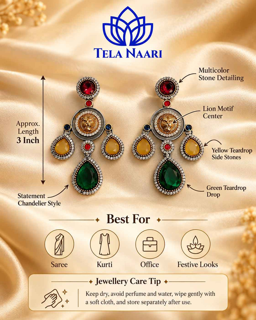 Ekta Multicolor Fusion Dual Tone Earrings