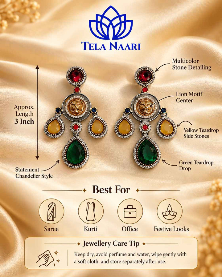 Ekta Multicolor Fusion Dual Tone Earrings