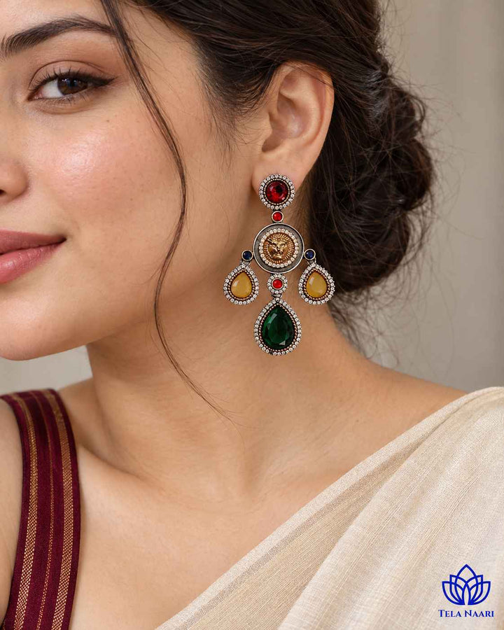 Ekta Multicolor Fusion Dual Tone Earrings