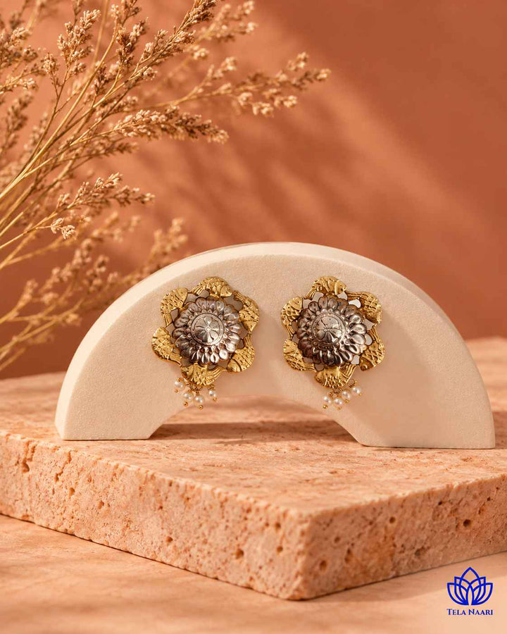 Vineeta Dual Tone Stud Earrings