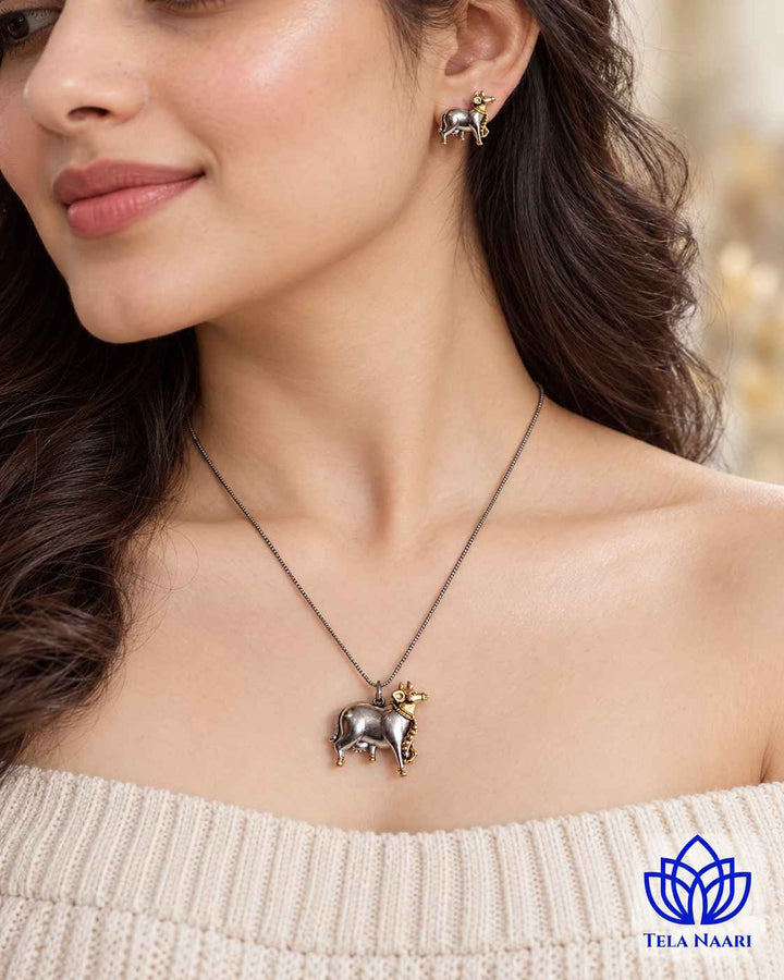 Nandi Dual Tone Necklace Set