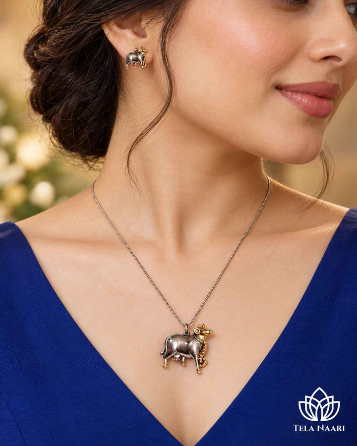 Nandi Dual Tone Necklace Set