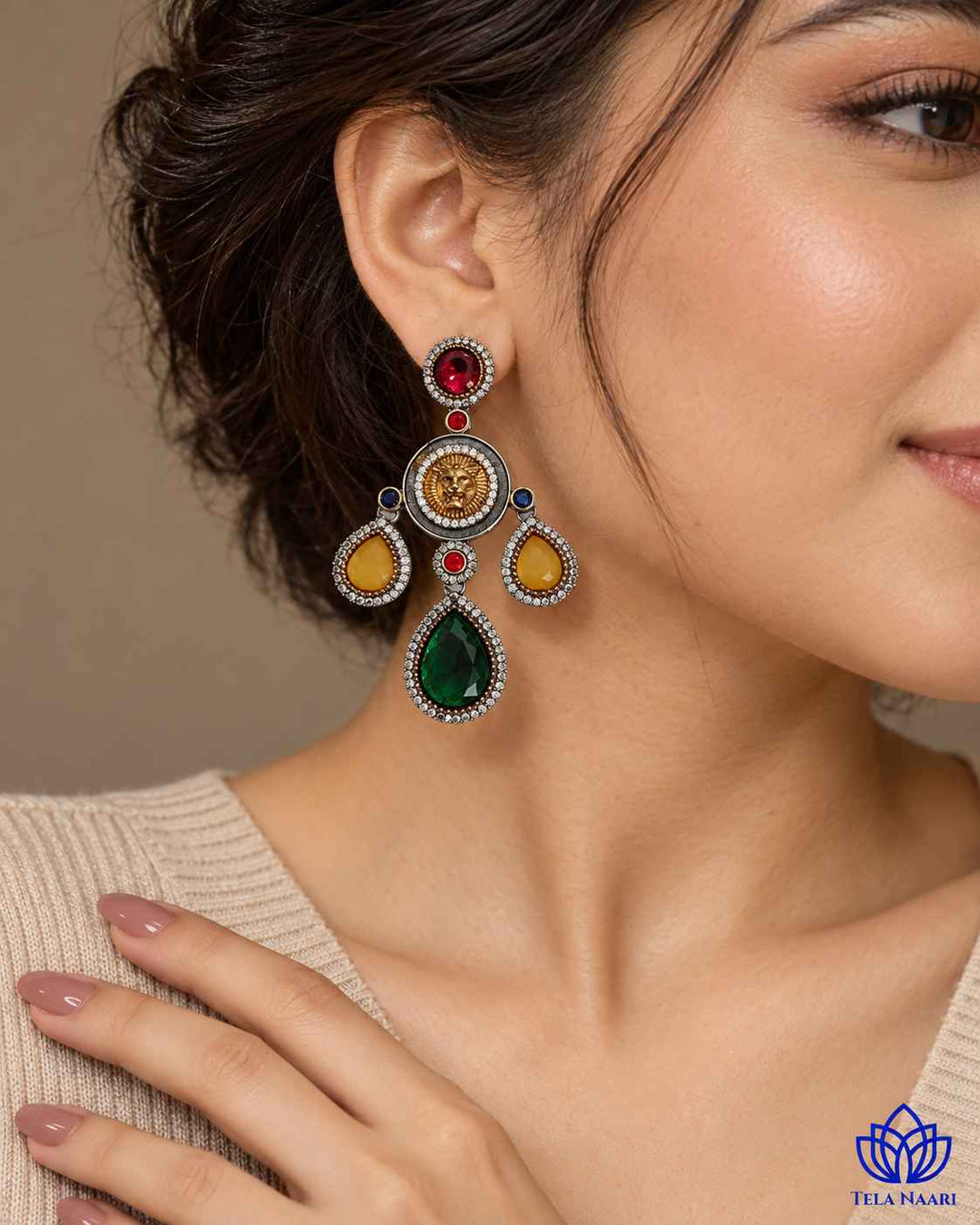 Ekta Multicolor Fusion Dual Tone Earrings