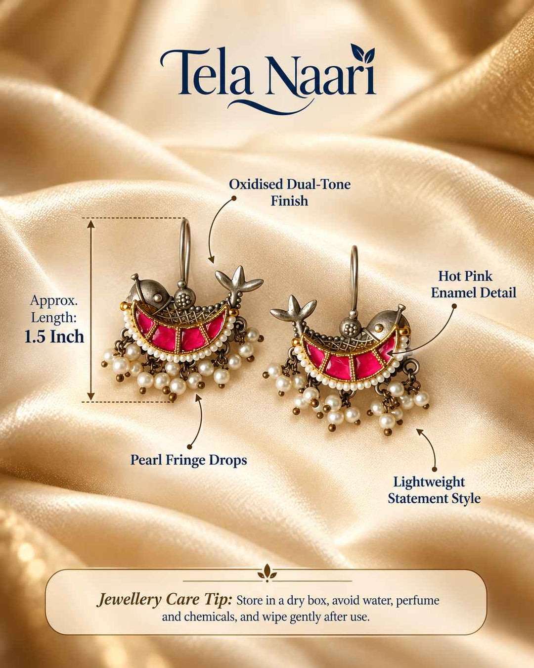 Nidhi Dual Tone Fushion Pachi Kundan Hook Earrings